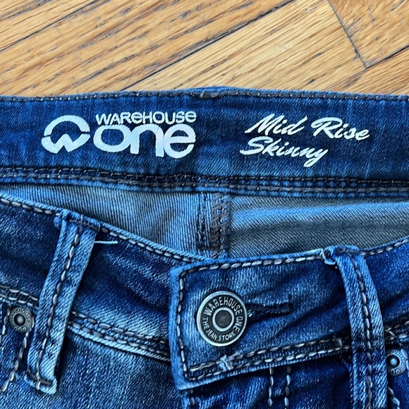 Warehouse One Mid Rise Skinny Distressed Jeans - Picture 4 of 9